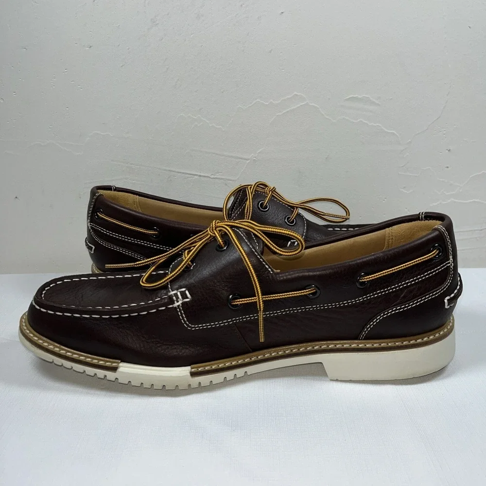 Cole Haan Mens 10M Casual Boat Shoes C12370 Brown‎ Leather Office Carrier Casual